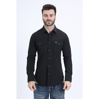 Platini Men's Performance Western Solid Long Sleeve Shirt