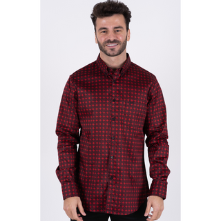 Platini Men’s Casual Western Print Shirt