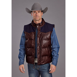 Stetson Quilted Leather Vest - Brown