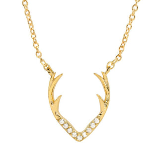 14K Gold Dipped Antler Necklace