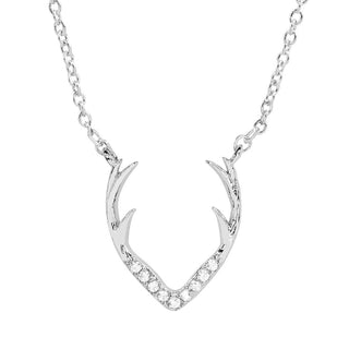 Sterling Silver Dipped Antler Necklace