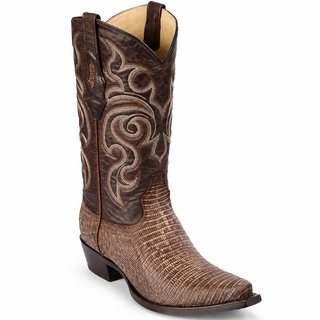 Los Altos Sanded Snip Toe Lizard Boots