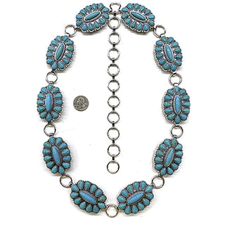 Women's Turquoise Concho Chain Belt