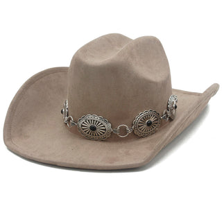 Western Festival Cowboy Hat with Concho Belt Band - Taupe