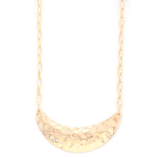 Lunar Hammered Necklace - Gold