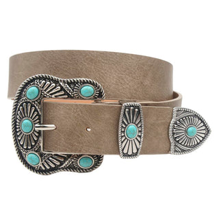 Women’s Belt w/ Silver Buckle - Taupe