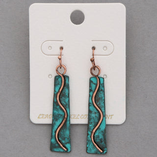 Two Toned Long Dangle Bar Earrings