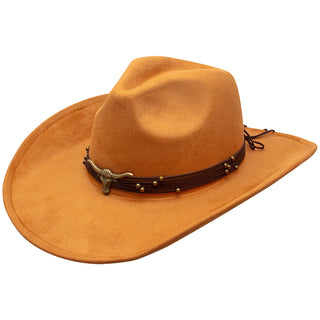 Western Festival Cowboy Hat with Longhorn Hatband- Desert Clay