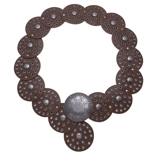 Women's Western Cowgirl Circle Concho Belt - Brown & Silver