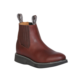 Establo Men’s Work Ankle Boot - Grasso Leather - Wine