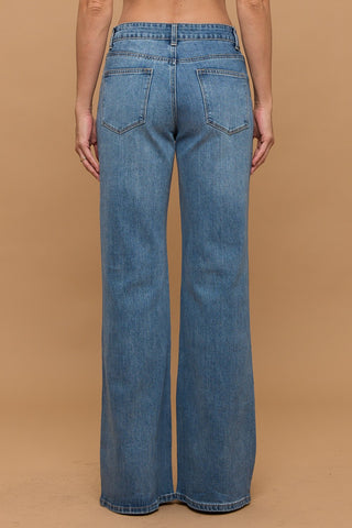 Mid-rise Tummy Control Relaxed Flare Jeans