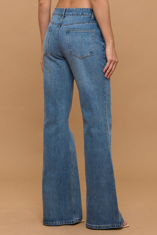 Mid-rise Tummy Control Relaxed Flare Jeans