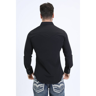 Platini Men's Performance Western Solid Long Sleeve Shirt