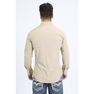 Platini Men's Performance Western Solid Long Sleeve Shirt