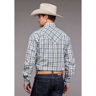 Stetson Men's Shadow Dobby Plaid Long Sleeve Snap Western Shirt