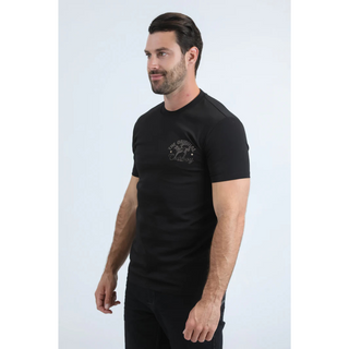 Platini Men’s Modern Fit Cotton Stretch T-Shirt - Black