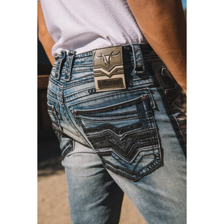 Men's Light Slim Boot Cut Triple Stitch Signature Pocket Denim Pants