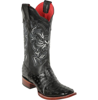 Los Altos women’s black full quill ostrich leather western boot