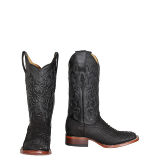Black exotic leather western boots for women handcrafted in Mexico