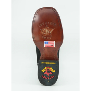 Los Altos Nubuck Leather Cowboy Boots- Black
