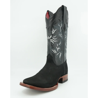 Los Altos Nubuck Leather Cowboy Boots- Black