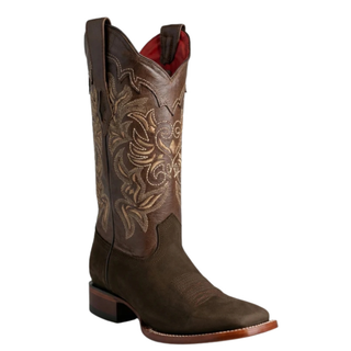 Los Altos Wide Toe Suare boots in Nubuck Tobacco