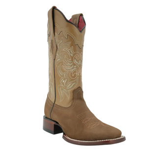 Los Altos Nubuck Leather Cowboy Boots- Taupe