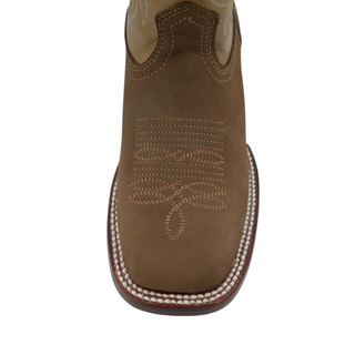 Los Altos Nubuck Leather Cowboy Boots- Taupe