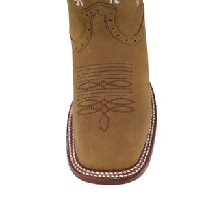 Los Altos Crazy Leather Cowboy Boots- Tan