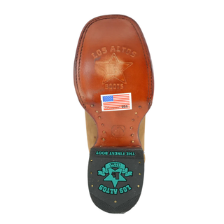 Los Altos Crazy Leather Cowboy Boots- Tan