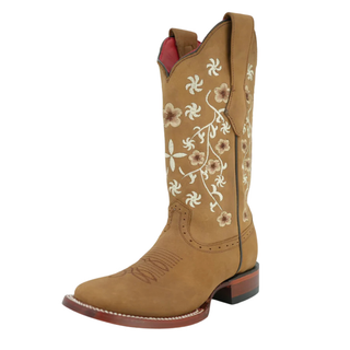 Los Altos Crazy Leather Cowboy Boots- Tan