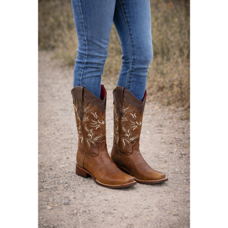 Los Altos Rage Leather Cowboy Boots- Walnut