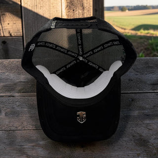 JG Lucky Clover Horseshoe Black Trucker Hat