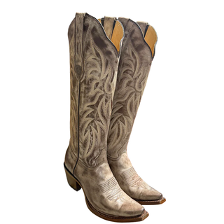 Los Altos Women's Vintage Leather Snip Toe Tall Fashion Boot - Brown