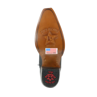 Bottom sole view Los Altos women’s black leather western boots made in Mexico