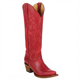 Los Altos Women's Leather Snip Toe Tall Fashion Boot - Desert Red