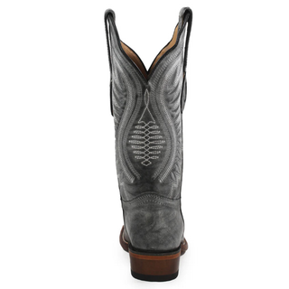 Los Altos womens rustic black vintage leather boots back view