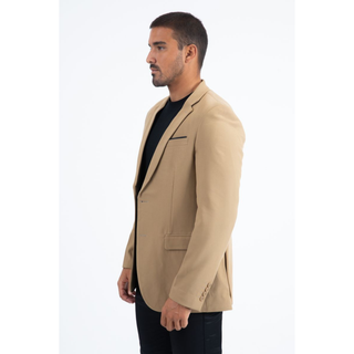 Mens Modern Fit Stretch Date Night Dark Khaki Blazer