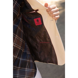 Platini Men's Modern Fit Stretch Date Night Blazer - Beige