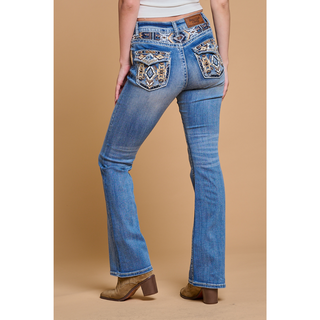 Westfield Eagle Women's Aztec Embroidered Bootcut Bling Jeans