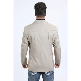 Platini Men's Double Button Western Blazer - Taupe