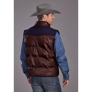 Stetson Quilted Leather Vest - Brown