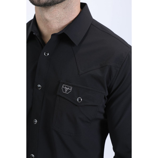 Platini Men's Performance Western Solid Long Sleeve Shirt