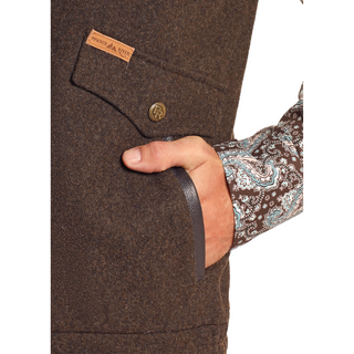 Powder River Men's Heather Holbrook Wool Vest - Dark Brown