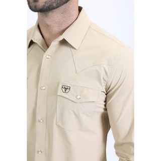 Platini Men's Performance Western Solid Long Sleeve Shirt