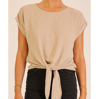 Tie-Front Top - Brown