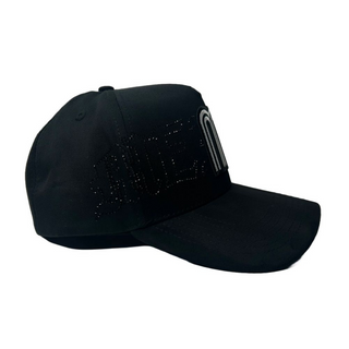 "M" Mexico W/ Black Rhinestones Hat - Black