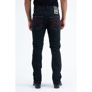 Men's Dark Slim Boot Cut Triple Stitch Signature Pocket Denim Pants