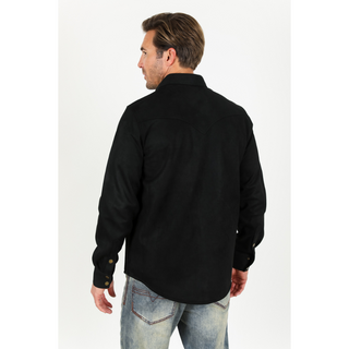 Men's Faux Suede Overshirt - Black