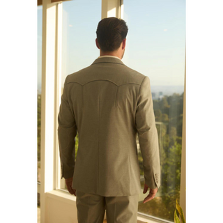 Platini Men's Western Sport Suit with Elbow Patches  - Grey